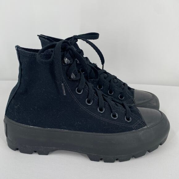 Converse Ctas Chuck Taylor Lugged High Black Sneaker Size 7 - Picture 2 of 10